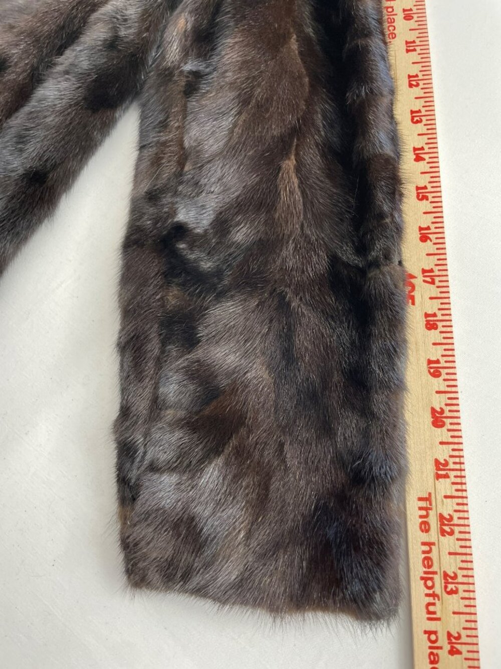 Vintage Mink Fur Brown Jacket Genuine Fur Coat Greek Key Lining Elegant Wmn's S - Picture 10 of 13